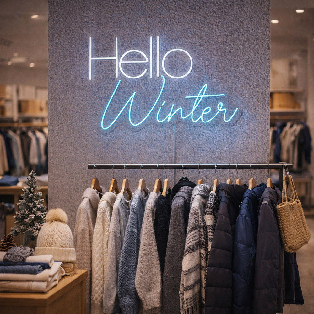 Hello Winter LED Neon Sign - Made in London Inspirational Neon Signs