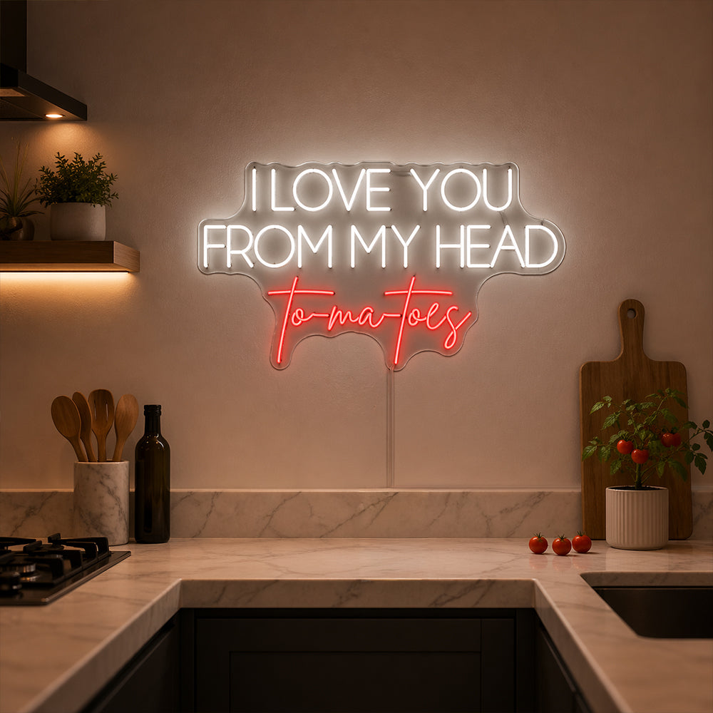I love you from my head to-ma-toes LED Neon Sign - Planet Neon Made in London Neon Signs