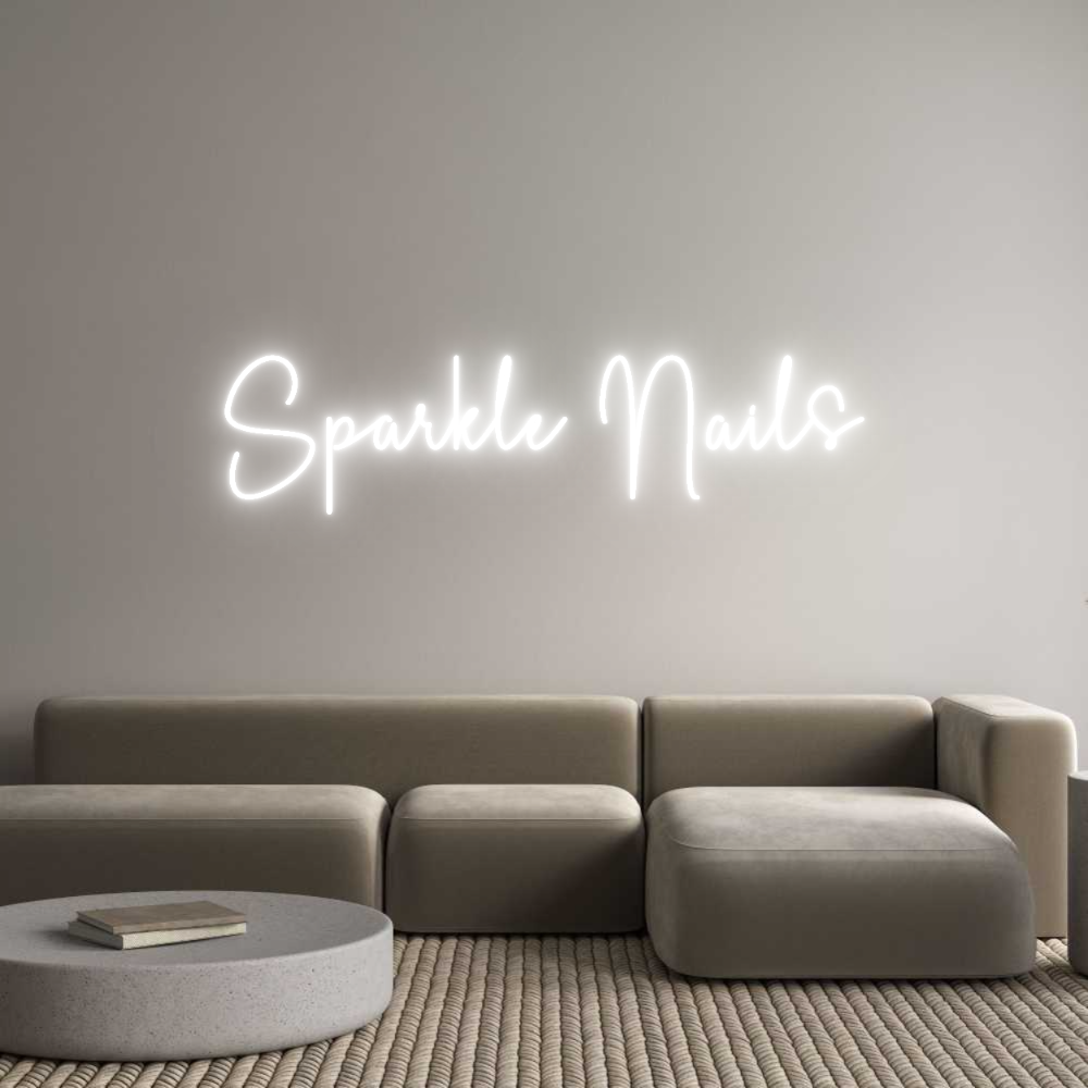 Custom Neon Sign Online Editor Sparkle Nails