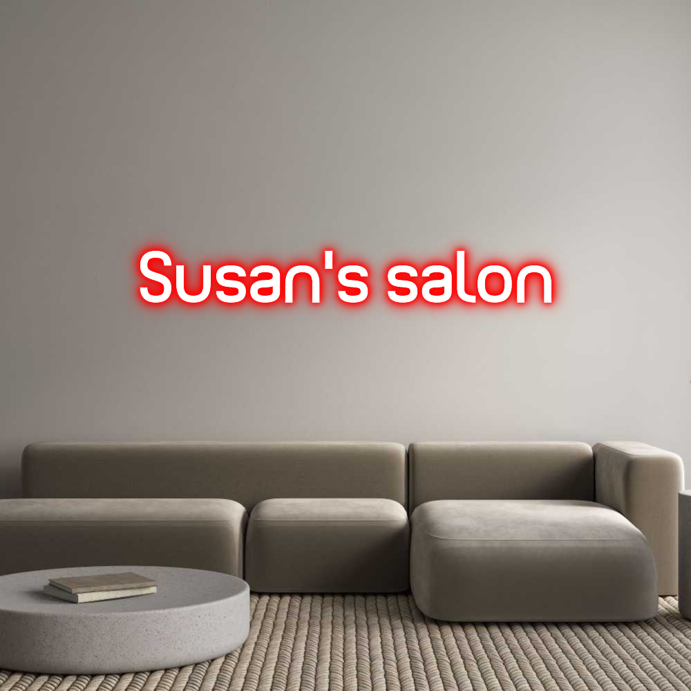 Custom Neon Sign Online Editor Susan's salon