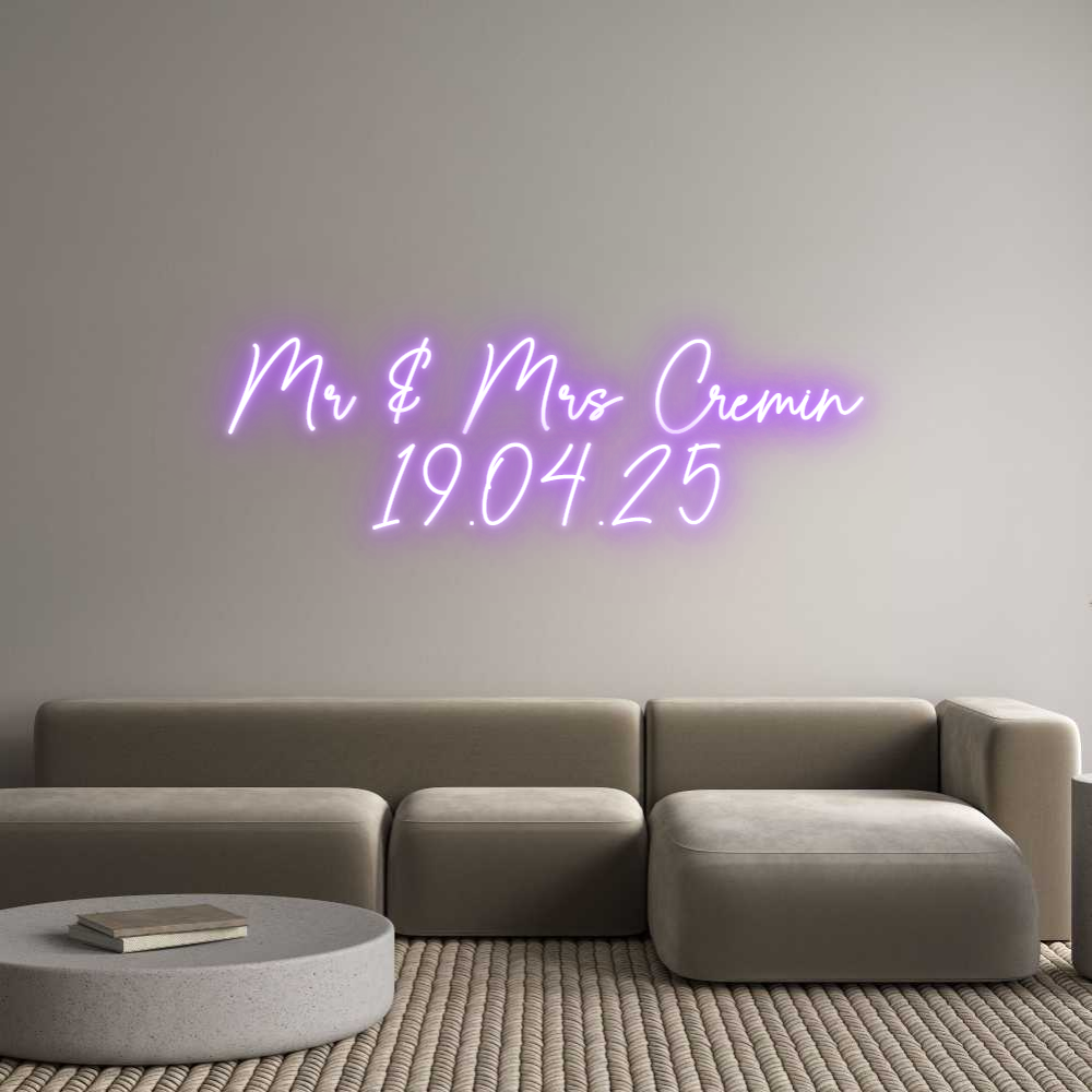 Custom Neon Sign Online Editor Mr & Mrs Crem...