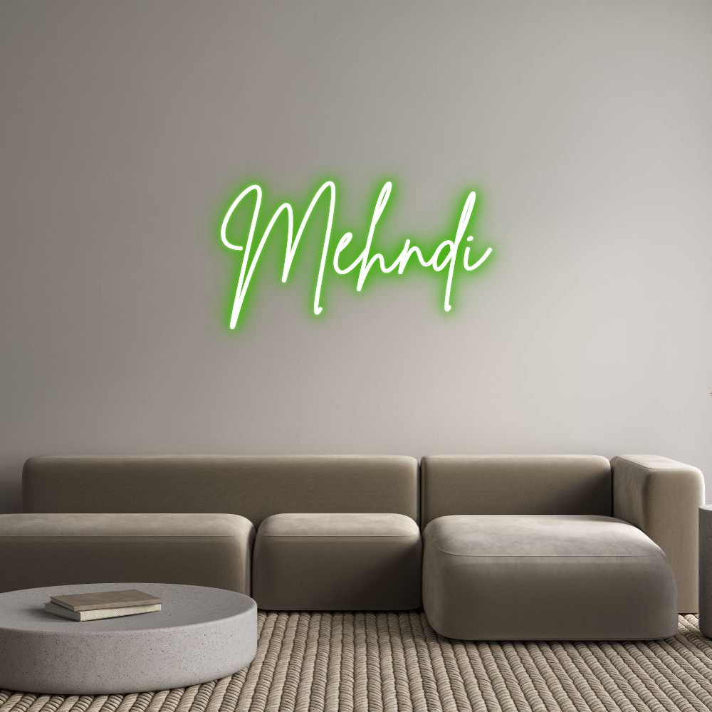 Custom Neon Sign Online Editor Mehndi