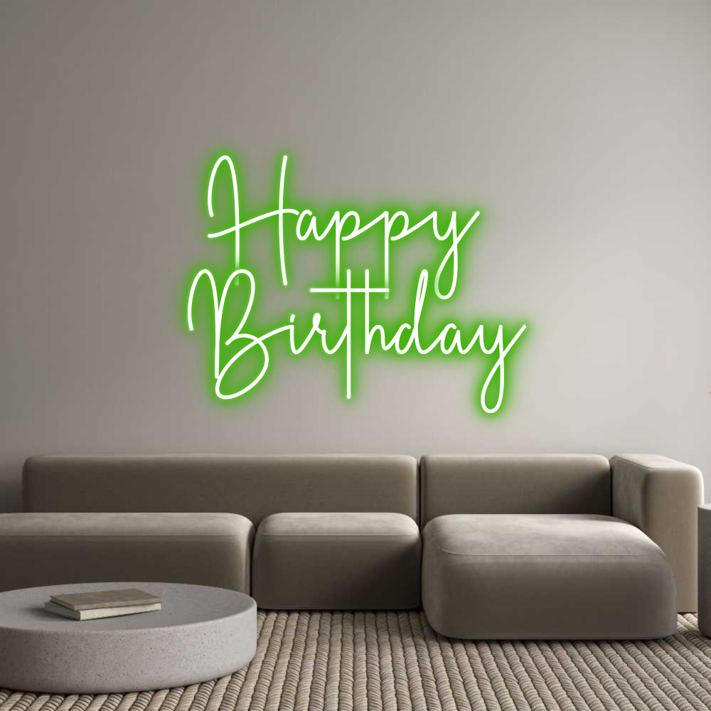 Custom Neon Sign Online Editor Happy 
Birth...