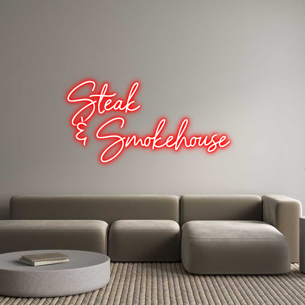 Custom Neon Sign Online Editor Steak
 & Smo...