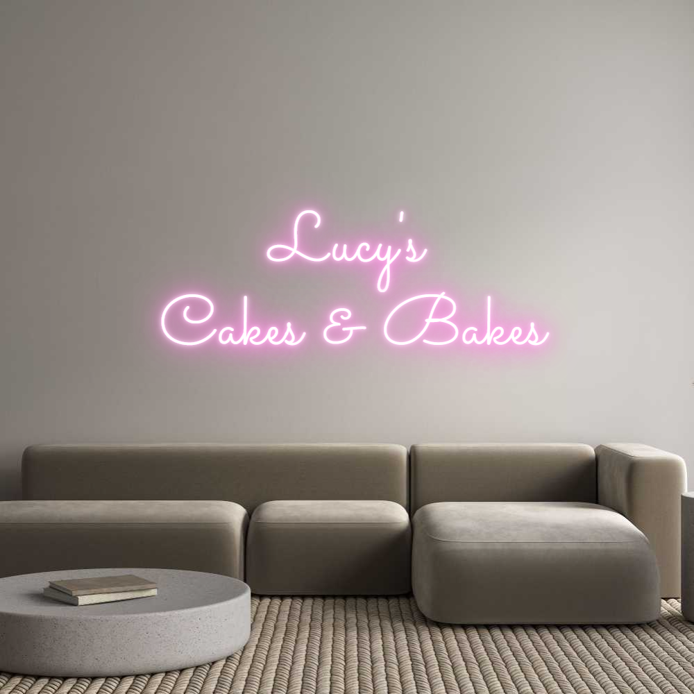 Custom Neon Sign Online Editor Lucy's
 Cake...