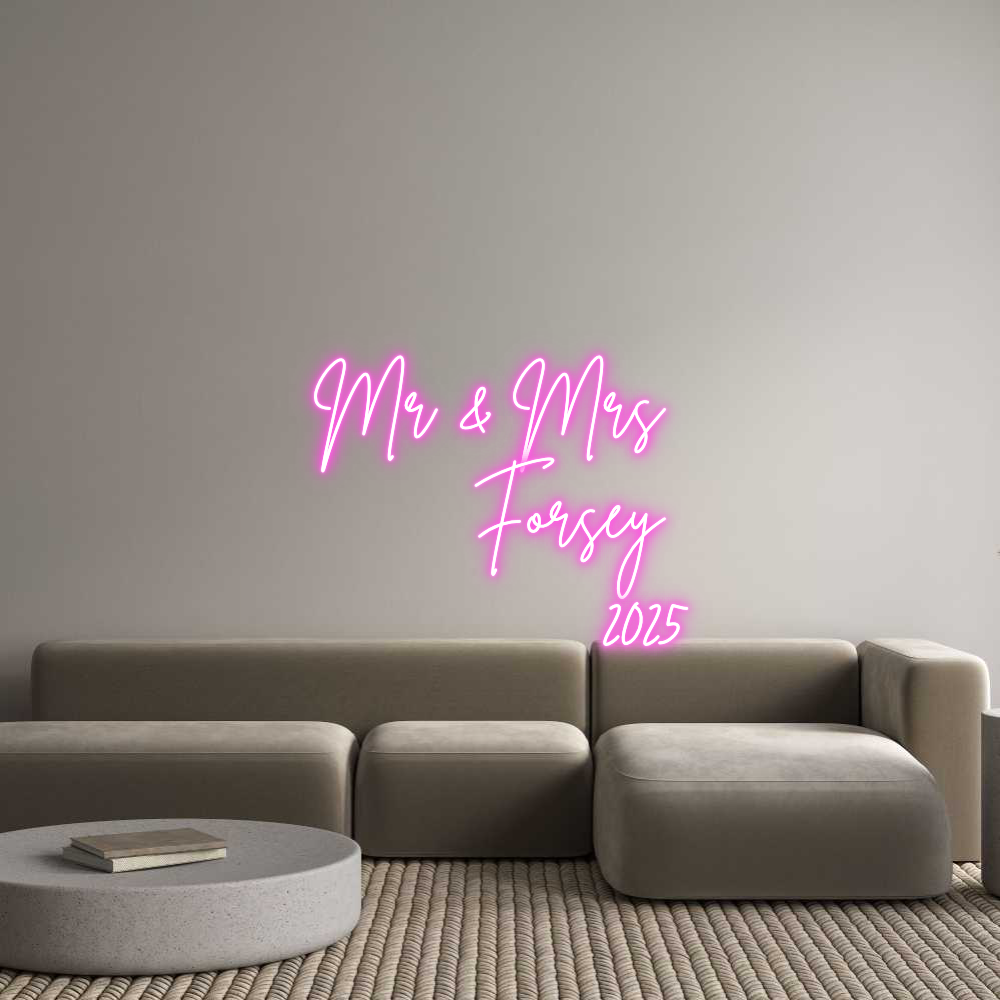 Custom Neon Sign Online Editor Mr & Mrs 
Fo...