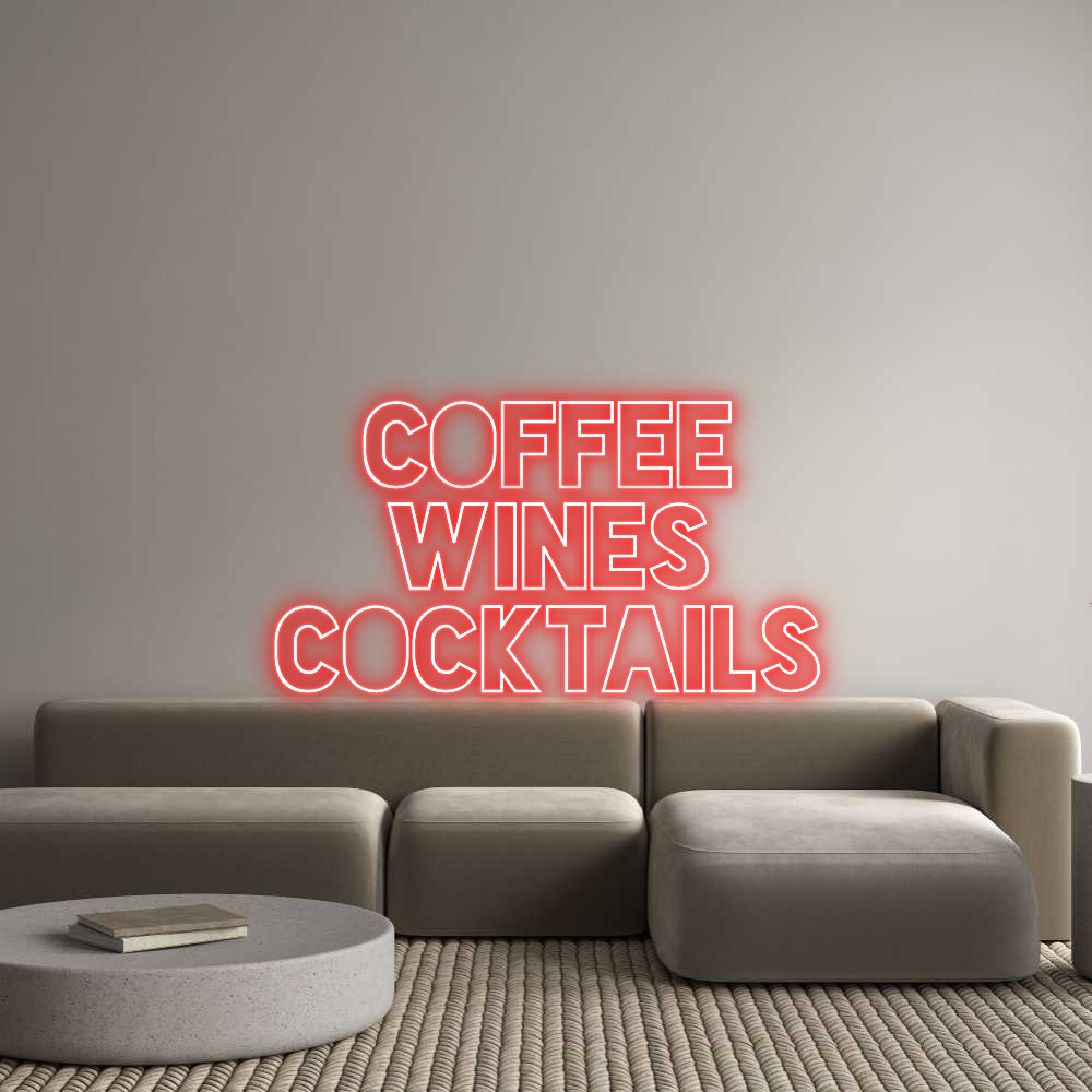 Custom Neon Sign Online Editor COFFEE 
WINE...