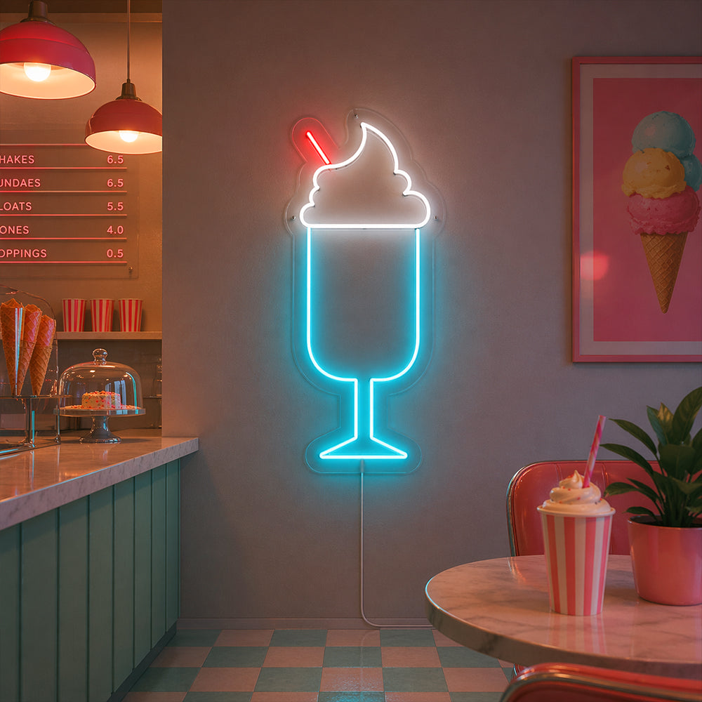 Milkshake LED Neon Sign - Made in London Drinks Restaurant Neon Signs