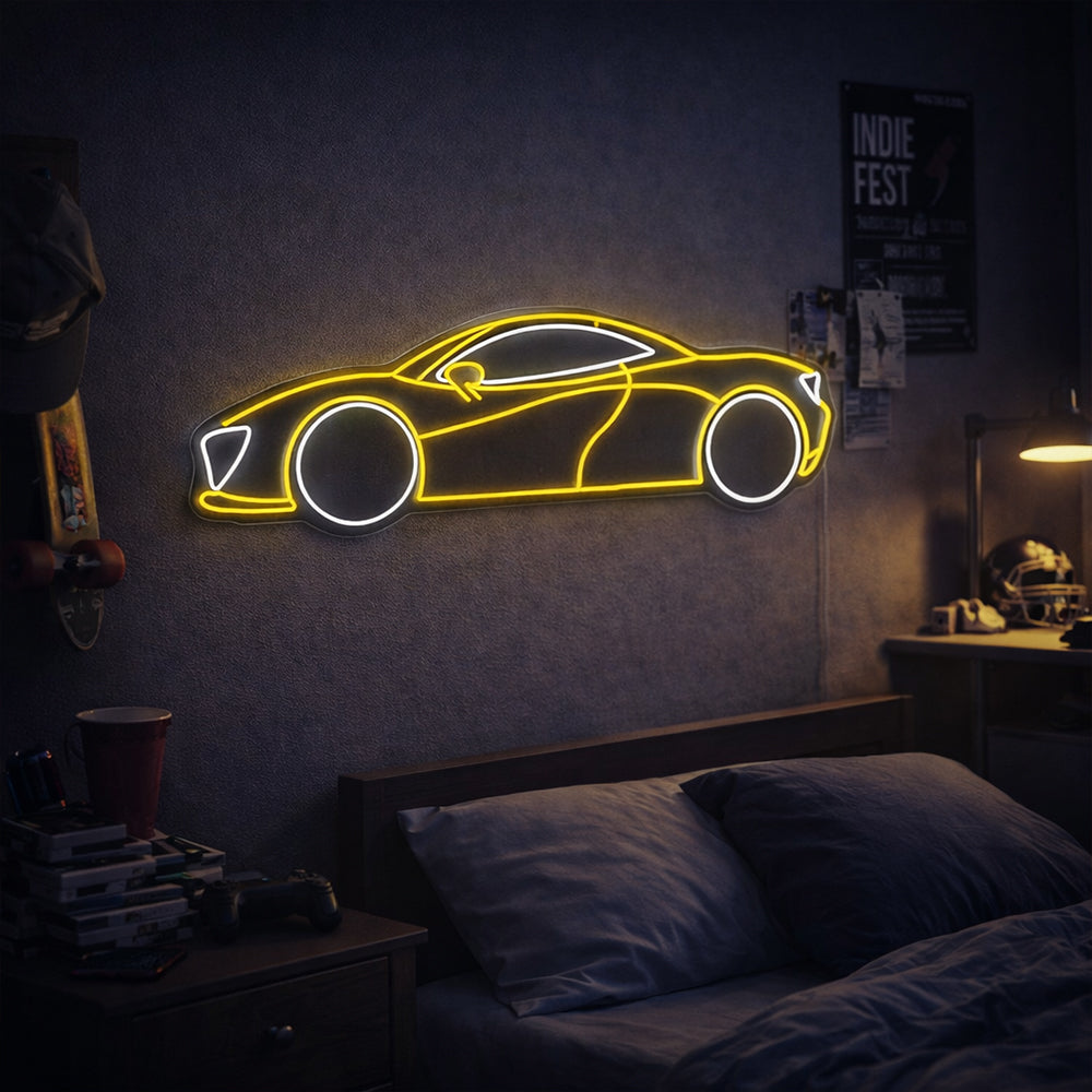 Sports Car LED Neon Sign - Made in London Commercial Neon Signs