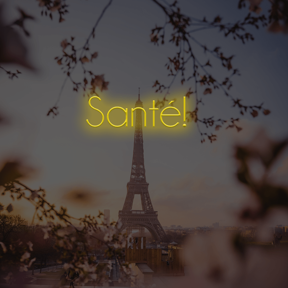 Santé French LED Neon Sign - Made in London Neon Signs - Planet Neon
