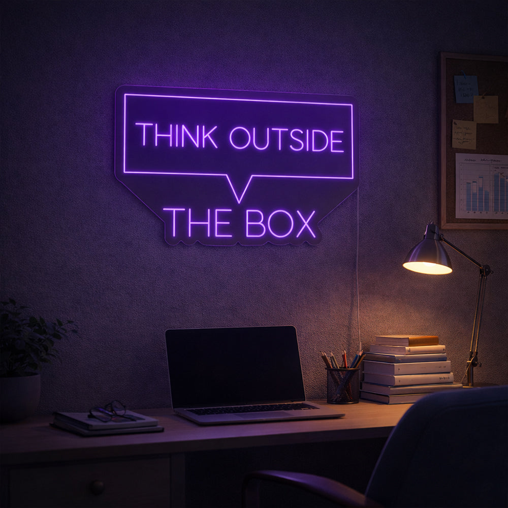 Think Outside the Box LED Neon Sign - Made in London Inspirational Neon Signs