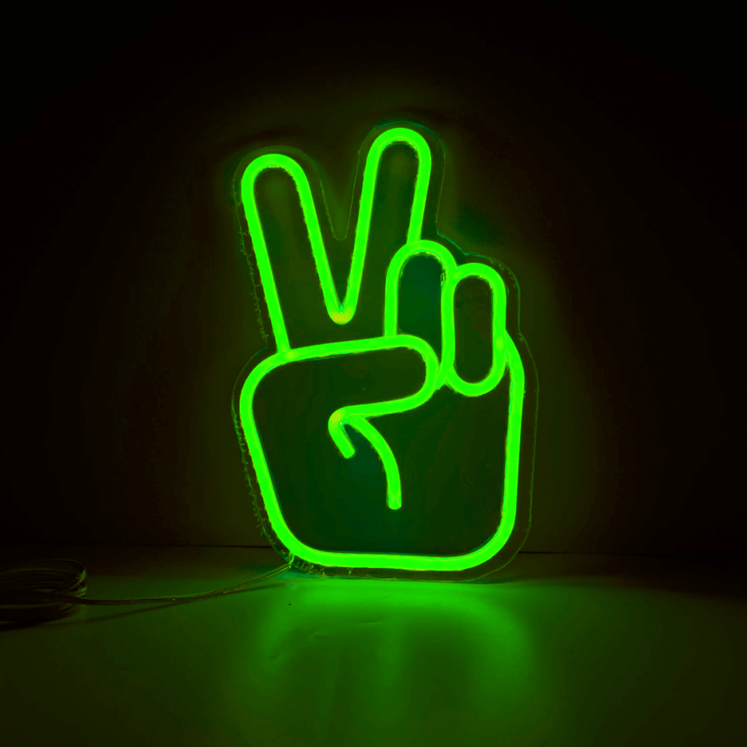 Peace Hand RS LED Neon Sign