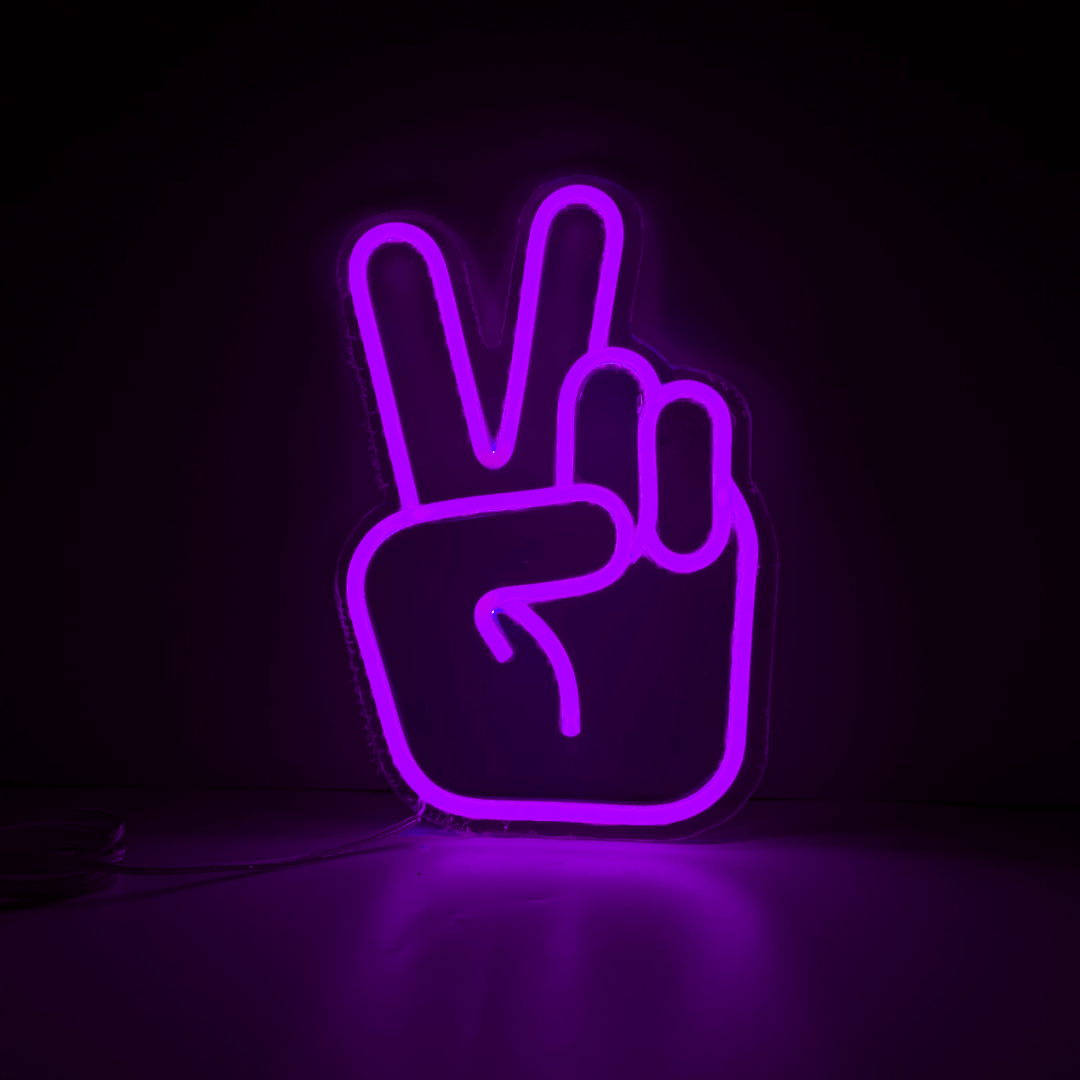 Peace Hand RS LED Neon Sign