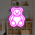 Letrero de neón LED con retroiluminación de oso de peluche