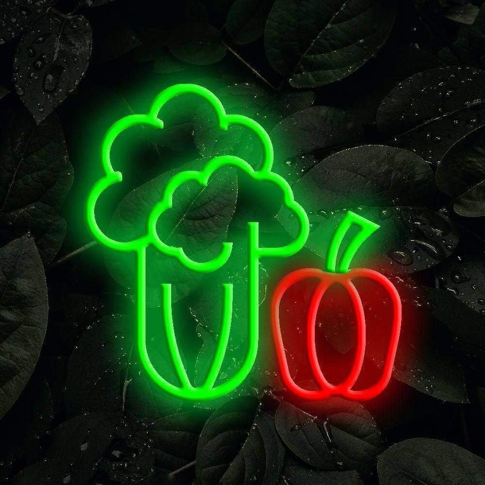 Broccoli & Pepper Veggies LED Neon Sign - Planet Neon
