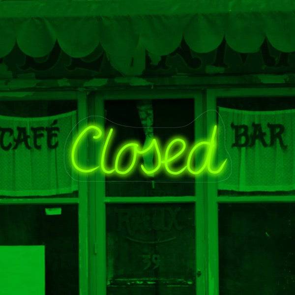 Closed LED Neon Sign - Made in London Restaurant Neon Signs - Planet Neon