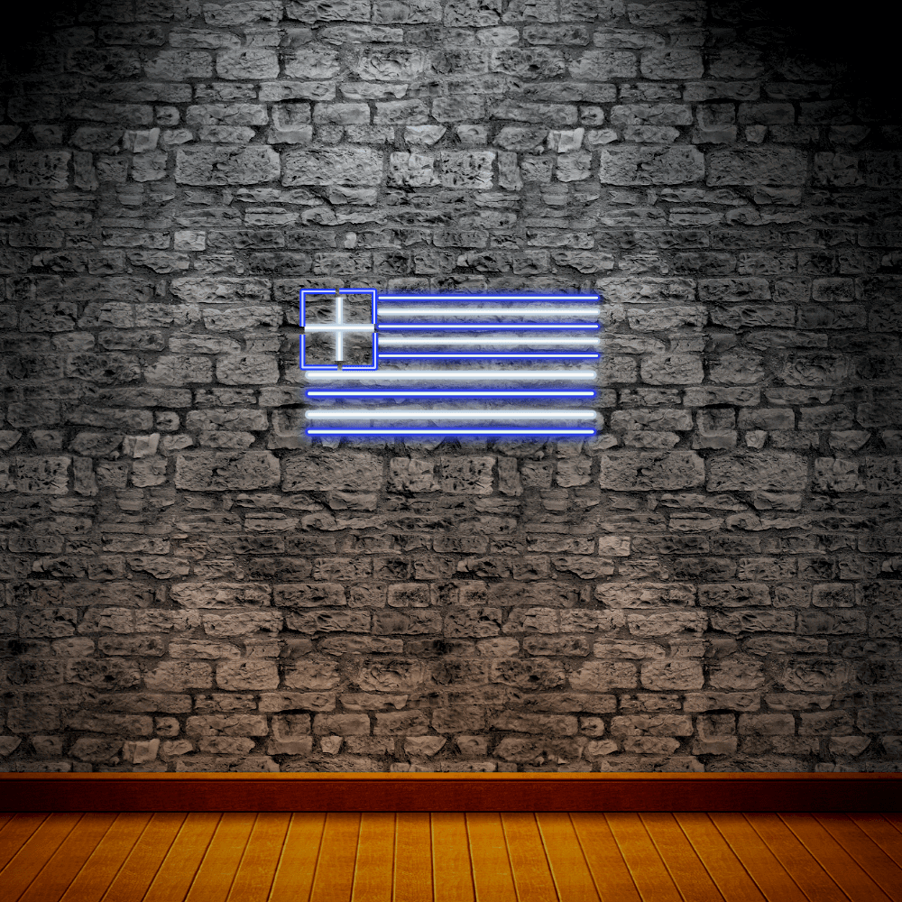 Flag of Greece LED Neon Sign - Planet Neon