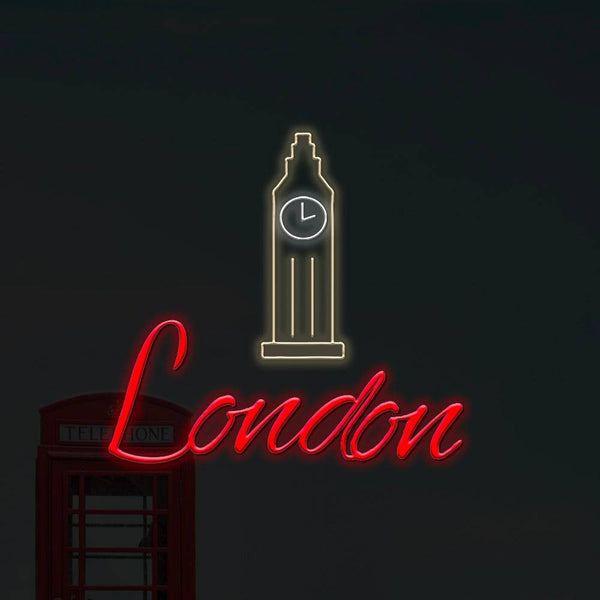London City Big Ben LED Neon Sign - Made in London Neon Signs