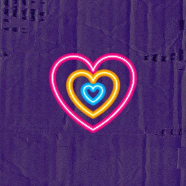 Rainbow Heart LED Neon Sign - Planet Neon