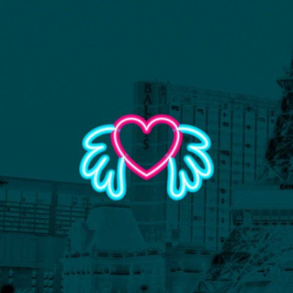 Winged Heart LED Neon Sign - Planet Neon